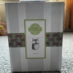 Calentador de cera de cerámica Scentsy Red Fox 2016 retirado descontinuado cabina madera animal - Imagen 1 de 11