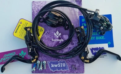 Formula - T1 Brake set Glossy Black TFRA Gold cap Ergal screws 81-175mm USED - Image 1 of 4