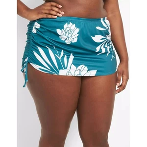 Lane Bryant Cacique Adjustable Drawstring Swim Skirt 24 - Foto 1 di 2