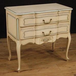 Dresser French Wood Lacquered Painting Furniture 2 Drawers Dresser Xx Century - Picture 1 of 12
