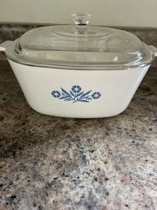 Rare 1960s Corning Ware 2 1/2 Qt Blue Cornflower Casserole Dish w/Lid P-2 1/2-B - Picture 1 of 11