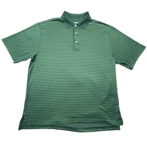 Vintage Ashworth Est 1987 Golf Mens Polo Shirt S-L Green Argyle Plaid Fits Large - Picture 1 of 23