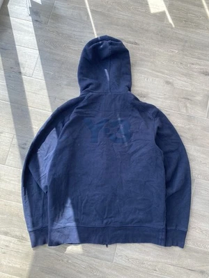 Yohji Yamamoto Y3 Logo Hoodie Mens Blue Size XXL - Image 1 of 4