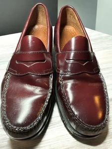 Bass Weejuns Logan Burgundy Men’s Sz 8.5 D Cordovan Color EUC - Picture 1 of 10
