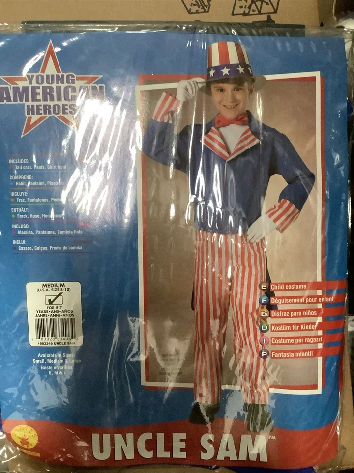 Nuevo Disfraz Clásico Tío Sam Día de la Independencia Niño Foto 1 de 1