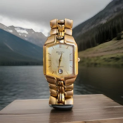 Elgin Gold Tone Swiss Movement Vintage Retro  Men's Watch Regenta Style - Image 1 of 4