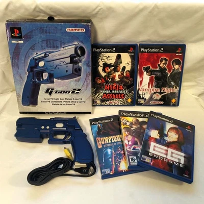 Namco G-Con 2 Light Gun Boxed + 5 Games | Vampire Night | PlayStation 2 PS2 - Image 1 of 3
