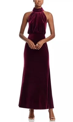 Eliza J Women's Velvet Ruched Mock Neck Sleeveless Gown Dress Size 4 NWT - Image 1 of 4