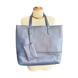 J. Crew Downing Leder blau Beuteltasche Bucket Bag - Bild 1 von 10