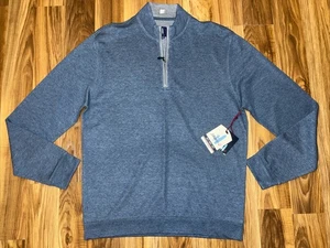 Johnnie O Pullover Mens Medium Blue Helios Sully 1/4 Zip Sweater Golf Casual NWT - Picture 1 of 11