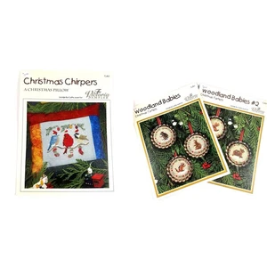 Menge 3 Victoria Sampler Weihnachten Kreuzstich Muster Chirpers & Woodland - Bild 1 von 15