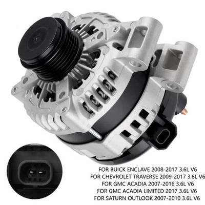 Alternator For Chevrolet Traverse V6 3.6L 2009-17 104210-6160 104210-6310 11252 - Image 1 of 4