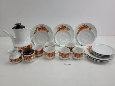 Kaffeeservice Bareuther 6 Personen Porzellan Blumendekor 70er Herbst #2511966 - Bild 1 von 4