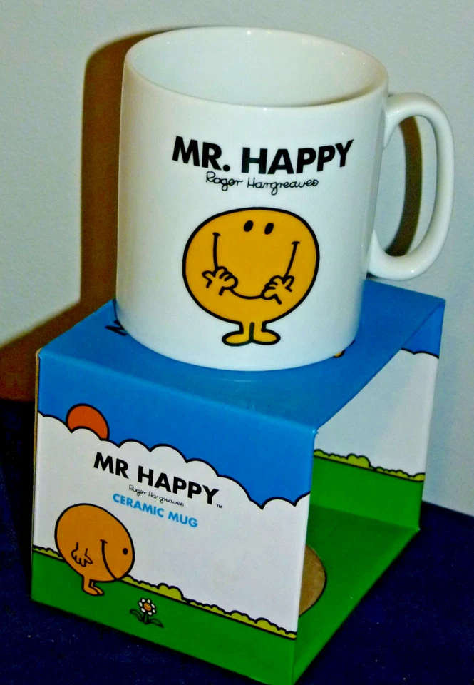 Mr HAPPY MUG Boxed UNUSED VGC Roger Hargreaves ceramic mug 2011 - Image 1 of 4