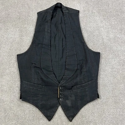 Vintage Victorian 1800's Corduroy 2 Pocket Waistcoat Vest Mens Small Antique - Image 1 of 4