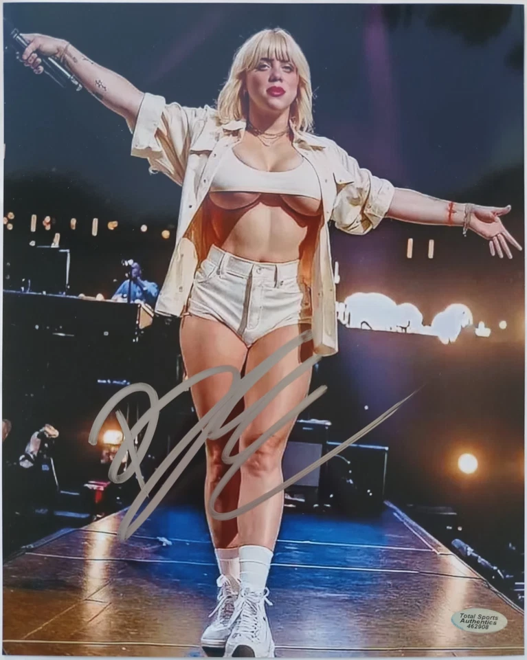 Color Foto,,, Billie Eilish"Org.Unterschrift mit Zertifikat, 25x20 cm,Top Motiv - Bild 1 von 4