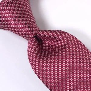 JOS A BANK Executive Collection 100% Silk Necktie, Red Apple & Geometric Pattern - Picture 1 of 10