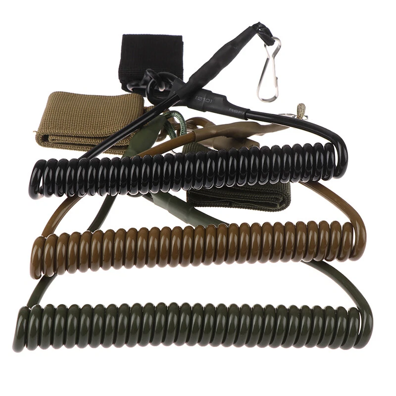 Tactical Elastic Pistol Lanyard Sling Handgun Secure Spring Retention Rope Sling - Image 1 of 4