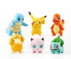 6pcs Pikachu Bulbasaur Squirtle PVC Action Figure Model Kids Figurines Toys Gift - Picture 1 of 1