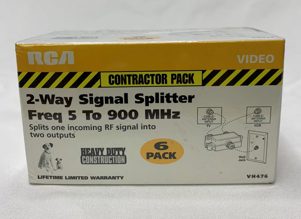 RCA Digital Signal Splitter 2 Way Freq 5 To 900 MHZ VH47 Contractor Pack- 6 Pack - Image 1 of 4