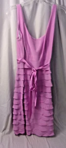 Beautiful Kay Unger Dress Size 14 Pink Silk Sleeveless Tiered Bottom VGC - Picture 1 of 4
