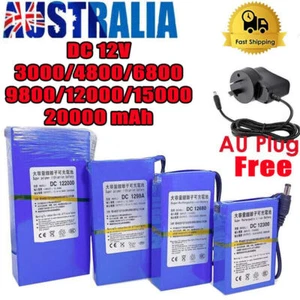 12V DC Rechargeable Lithium-ion Battery Portable Pack + AU Plug Charger 20000mAh - Picture 1 of 21