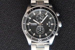 FOSSIL CH2935 CHRONOGRAPH UHR IN SCHWARZ & WEISS ZIFFERBLATT EDELSTAHL EIN KLASSISCHER - Bild 1 von 10