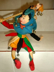 ROPA DE FIELTRO DE COLECCIÓN BUFÓN LOCO SENTADO POSE FIGURA RARA!!! 10 X 10"" - Imagen 1 de 7