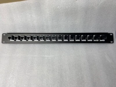 16 port CAT6 RJ45 In Line Keystone Coupler Patch Panel 19" - Image 1 of 3