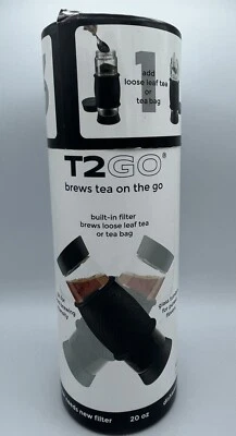 Vaso de vidrio ARTLAND T2GO 20 oz filtro incorporado negro NUEVO en caja Foto 1 de 4