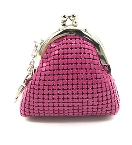 Women's Metal Mesh Mini Coin Purse with Key Chain (USA Stock) NEW - Picture 1 of 140