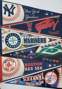 Vintage MLB Baseball Full Size Felt Team Pennants Man Cave Decor **Your Choice** - Picture 1 of 29