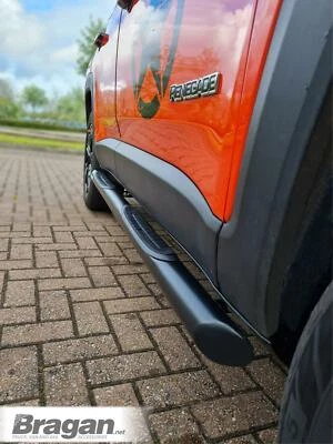 Schwarz Edelstahl Seiten Stangen + 4 Stufen Pads Für Jeep Renegade 2015 + - Bild 1 von 4