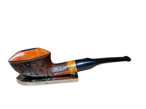PIPA RAFFAELLO 1890 RHODESIAN SABBIATA CON VERETTA IN METACR.GIALLA- Made Italy - Imagen 1 de 12