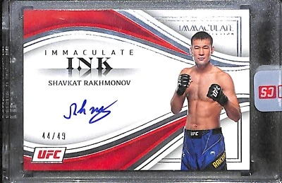 Shavkat Rakhmonov Signed 2023 Immaculate Collection UFC Immaculate Ink Card #/49 - Image 1 of 4