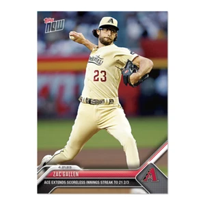 Zac Gallen 21 2/3 Scoreless Innings - 2023 MLB TOPPS NOW Card 162 - Picture 1 of 2