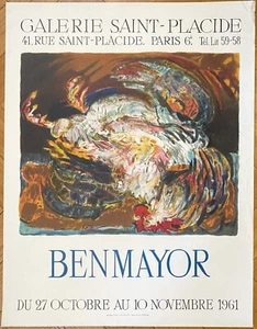 BENMAYOR ORIGINAL KUNST POSTER AUSSTELLUNG GALERIE SAINT-PLACIDE 1961 VINTAGE LITHO - Bild 1 von 17