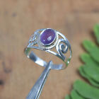 925 Solid Sterling Silver Purple Amethyst Ring -4 Us W784