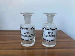 PHARMACY antique JAR set of two ACID ROSOL-ACID SULFUROS - Picture 1 of 12