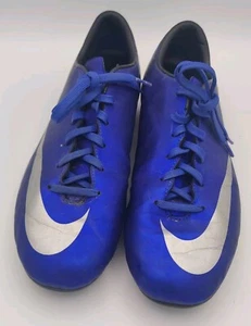 USED Nike Mercurial Vapor X CR7 Dark Blue Football Cleats Size 6Y - Hard to Find - Picture 1 of 12