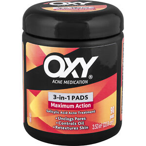 OXY Maximum Action 3-in-1 Face Acne Treatment Pads 90 Count