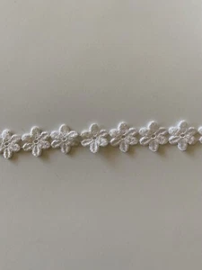 Bobina vintage fiore pizzo bordo cucito abbellimento artigianato sposa COSÌ COM'È - Foto 1 di 5