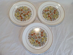 Corelle Indian Summer Autumn Flowers Dinner Plates 10 1/4"  Set of 3 - Picture 1 of 7