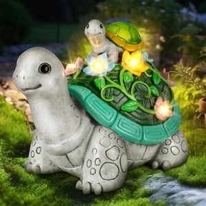 Garden Statues Turtle Solar Statue Garden Decor Clearance Cute Turtle Figurin... - Picture 1 of 7