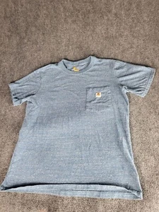 Carhartt Original Fit Short Sleeve Tshirt Women Sz L Blue Heavyweight Workwear - Picture 1 of 10