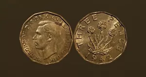 1942 Great Britain 3 Pence High Grade! Beautiful! - Picture 1 of 1