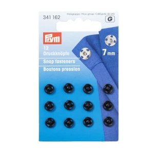 Prym Snap Fasteners, 7mm, Black 12 Per Pack #341162 - Picture 1 of 2