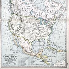 1897 North America Map ORIGINAL United States Mexico West Indies Canada Alaska