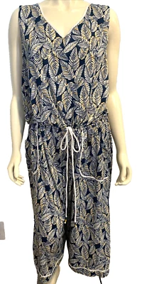 CuddlDuds синий, белый, желтый цветочный печать v-образным вырезом и спиной без рукавов Детский комбинезон Sz P3X - Изображение 1 из 4