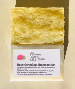 Hair Shampoo Bar Soap- Rose Geranium Scent - Picture 1 of 5